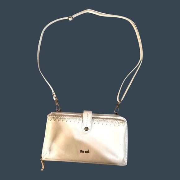 The Sak White Leather Crossbody Wallet Organizer Purse Adjustable Strap READ - Picture 2 of 11